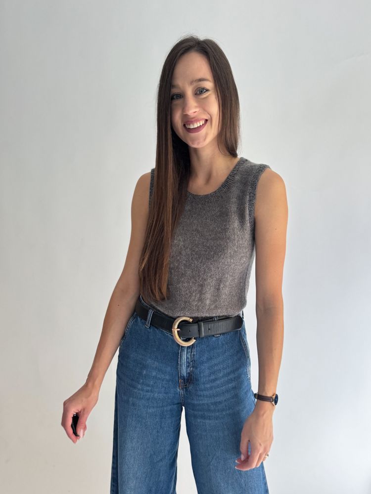 Wełniana szara kamizelka handmade 2